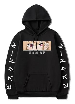 Худи с аниме принтом my dress-up darling чорний s