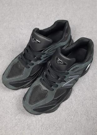 Женские замшевые кроссовки new balance 9060 black grey консультатор 90606 фото