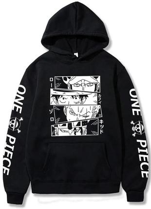 Худі  з аніме принтом one piece чорний s