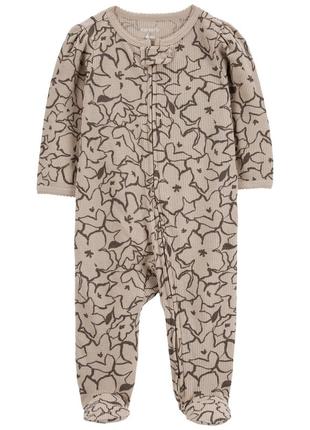 Чоловічок сліп піжама carter’s картерс з термотрикотажу для дівчинки