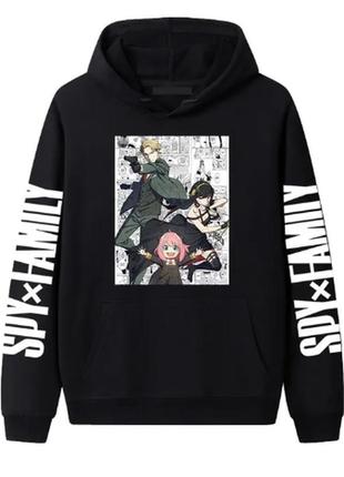 Худі  з аніме принтом spy x family чорний s