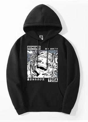 Худи с аниме принтом my hero academia чорний s