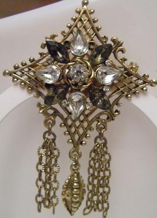 Винтажная брошь бижутерия германия №1003