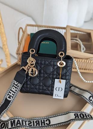 Сумка lady dior міні широкий ремінь - якість люкс2 фото