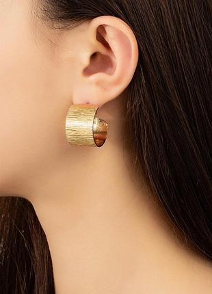 Сережки стильные женские широкие кольца
