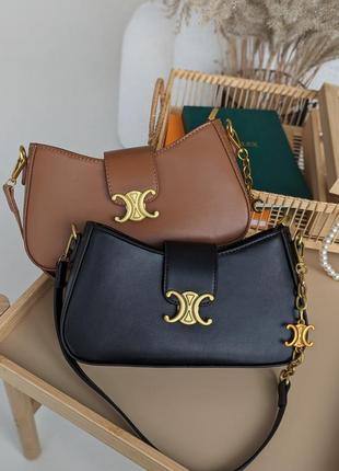 Жіноча сумка celine чорна / коричнева