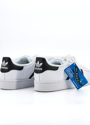 Adidas superstar white black premium8 фото