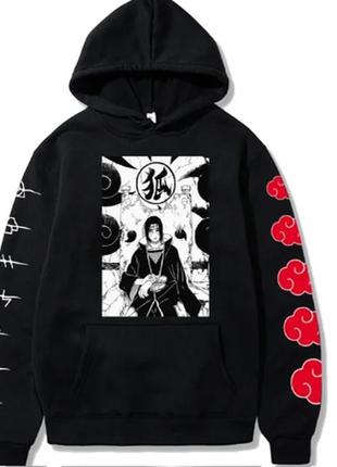 Худи с аниме принтом naruto чорний s