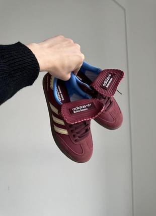 Кроссовки adidas samba × wales bonner nylon fox brown burgundy2 фото