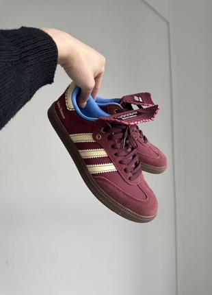 Кроссовки adidas samba × wales bonner nylon fox brown burgundy