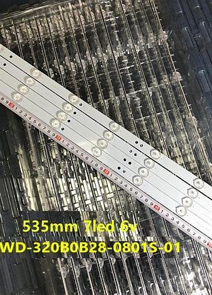 Підсвітка 28"-32" wd-320b0b28-0801s-01 a1 7led 6v 535mm