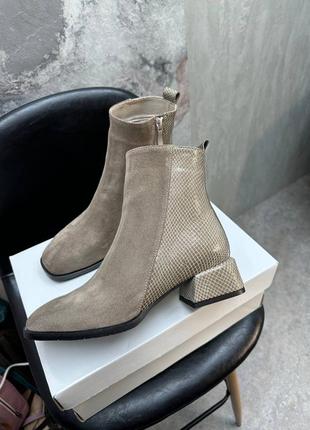 Жіночі черевики із натуральної шкіри та замші 😍 3008