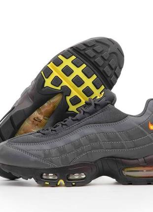 Nike air max 95 grey black orange мужские кроссовки найк аир макс 95, кроссовки мужественный найк эир макс серое