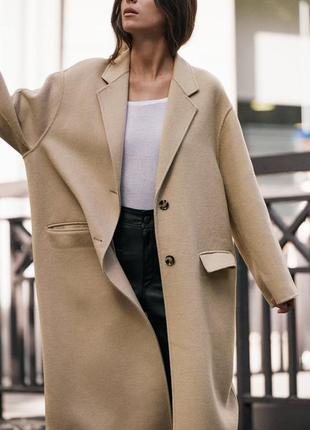 Пальто zara вовна розмір xs-s оригінал більшемірить