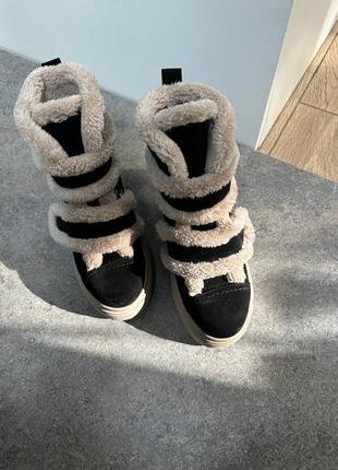 Женские ботинки из натуральной замши с мехом симба2 фото