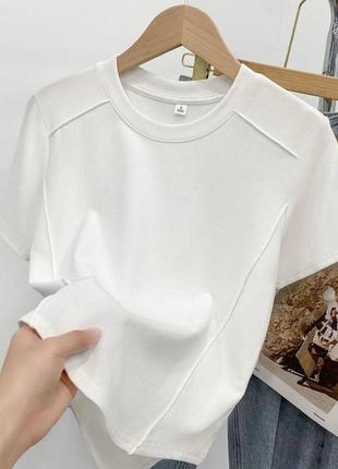 Однотонная женская базовая качественная футболка 3 кольры 😍1 фото