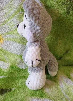 Хаски из плюшевой пряжи