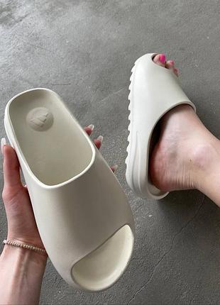 Adidas yeezy slide beige box шлепки шлепанцы беж пена