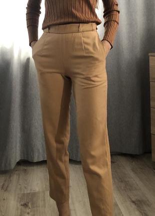 Брюки брючки штани штаны бежевые песочные бежеві классичні базові классические офисные9 фото
