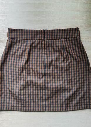 Короткая женская юбка в клетку с разрезами primark2 фото