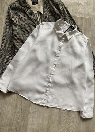 Женская льняная рубашка, лляна сорочка оверсайз, льнянаярубашка свободного кроя, льнягая блузка, блуза льон3 фото