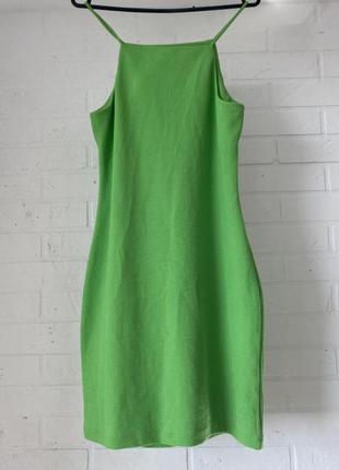 Мини платье сарафан зеленый mango 🥭4 фото