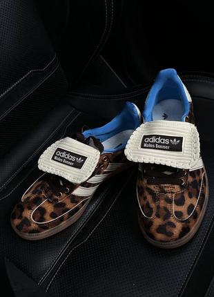Женские кроссовки adidas samba pony wales bonner leopard адидас самба волес бонер10 фото