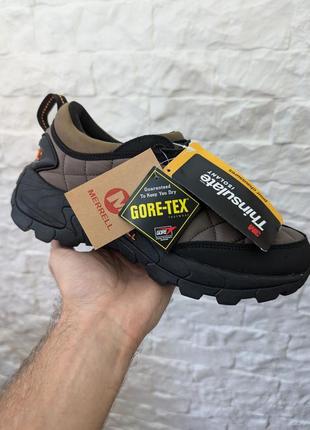 Зимние мужские кроссовки merrell moc brown haki (флис) 43-44-45-46