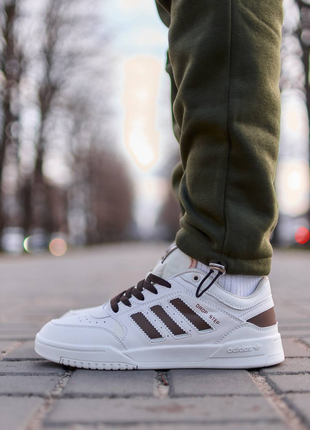 Adidas drop step low white brown1 фото