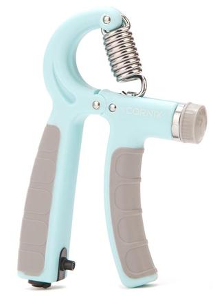 Эспандер кистевой cornix 5-60 кг с регулируемой нагрузкой и счетчиком xr-0266 mint/grey