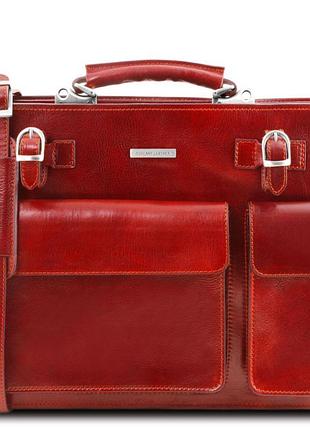 Мужской кожаный портфель 2 отделения tuscany leather venezia tl141268 (красный)