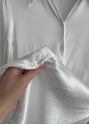 Белая блуза  под шелк zara4 фото