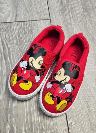 Мокасіни для хлопчика, disney, сліпони, кросівки, mickey mouse