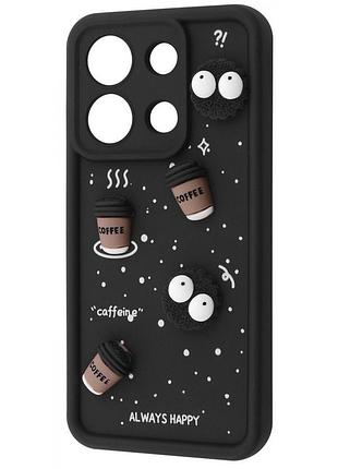 Чохол pretty things case xiaomi redmi note 13 4g black/coffee