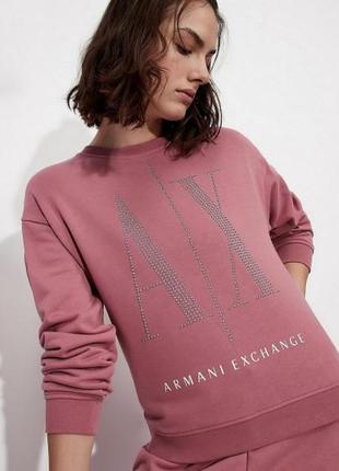 Свитшот кофта armani exchange малиновый розовый