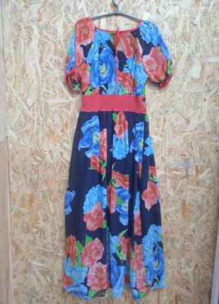 Женская летнее платье длинные цветочный принт4 фото