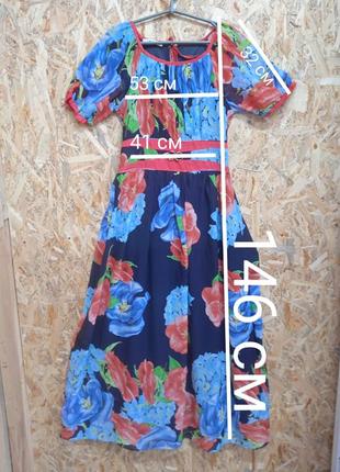Жіноча довга сукня квітковий принт, максі плаття5 фото