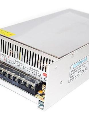Блок живлення адаптер 12v 50a metall s-600-12
