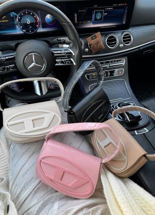 Женская сумка diesel бежевая / коричневая / розовая / черная