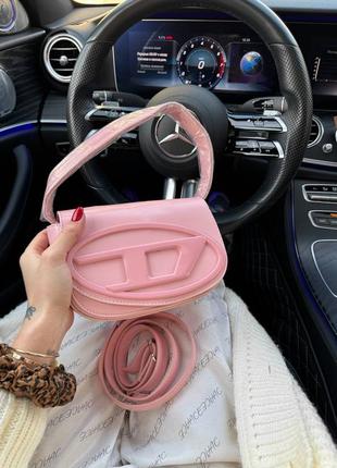 Женская сумка diesel бежевая / коричневая / розовая / черная4 фото