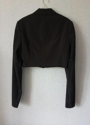 Пиджак кроп жакет укороченный черный6 фото