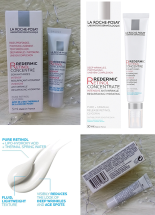 ❤️la roche-posay redermic retinol concentrate интенсивный антивозрастной корректирующий увлажняющий концентрат для чувствительной кожи лица