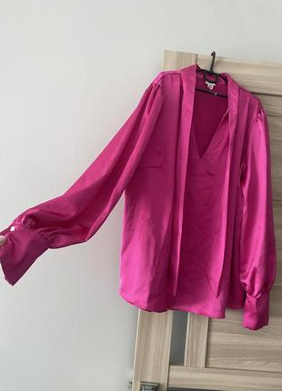 Блуза шовкова фуксія1 фото