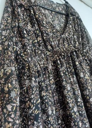 Коротка шифонова сукня в квітковий принт від zara2 фото