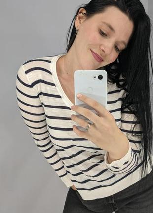 Кофта в поломку лонгслів, біло синя🌀 2