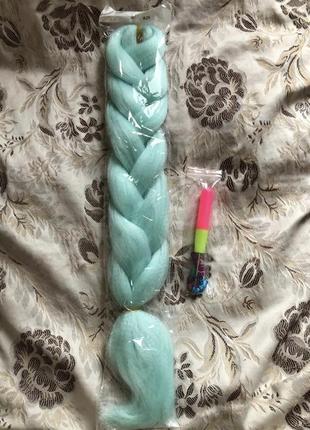 Канекалон каникалон канікалон накладные волосы для косичек дред дредов коса мятный ельза эльза