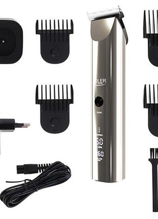 Машинка для стрижки волосся adler ad 2834 lcd до 3 годин роботи водонепроникний silver