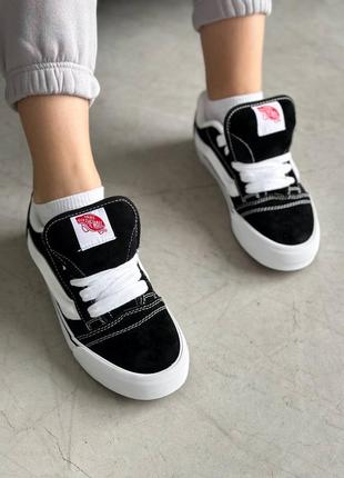 Vans knu skool black/white premium1 фото