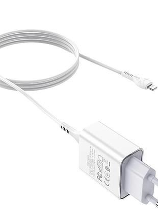Адаптер сетевой hoco lightning cable asombroso c81a 1usb 2.1a white