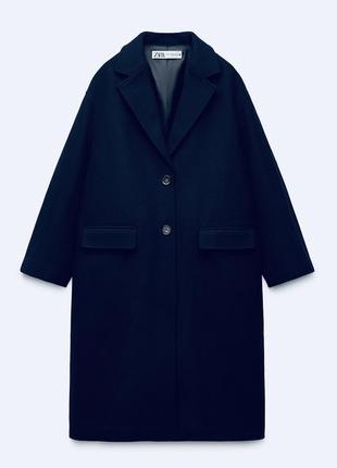 Zara пальто в чоловічому стилі зі змішаної вовни
